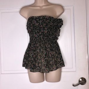 Arden B strapless floral top